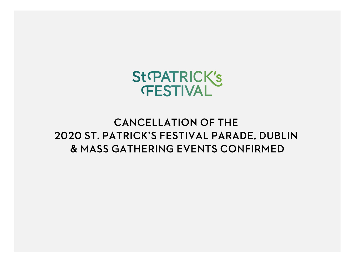 St Patrick's Day 2020 cancelled