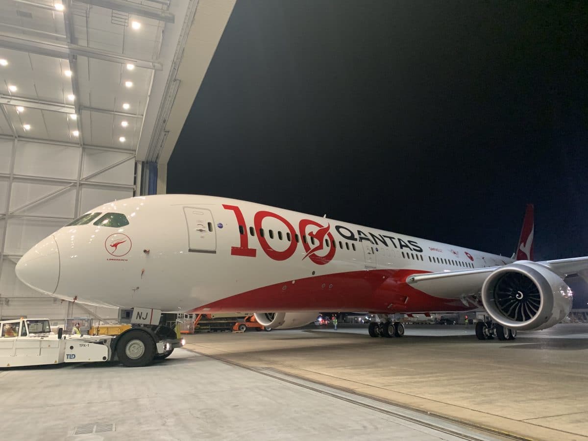 centenary livery unveiled on newest qantas dreamliner