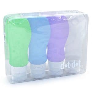 3oz Silicone Travel bottles - Travel Size Containers for Shampoo and Toiletries - Small Squeeze Bottle Set