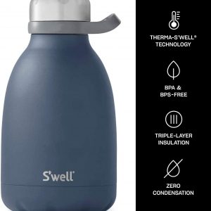 S'well Stainless Steel Roamer Bottle - 40 Fl Oz - Triple-Layered Vacuum-Insulated Containers Keeps Drinks Cold for 48 Hours and Hot for 16 - BPA-Free Travel Water Bottle